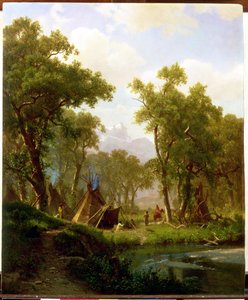 Accampamento indiano, villaggio Shoshone, 1860 da Albert Bierstadt